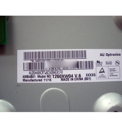 AUO-এর জন্য T260XW04 V6 30 পিন 26 ইঞ্চি LCD স্ক্রীন 1366*768