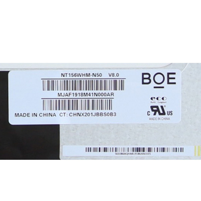 BOE 15.6&quot; LCD প্যানেল NT156WHM-N50 1366x768 RGB উল্লম্ব স্ট্রাইপ 100PPI ল্যাপটপ LCD স্ক্রিন