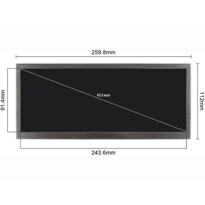 কার LCD এর জন্য 10.3 ইঞ্চি বার LCD ডিসপ্লে 1920x720 HSD103KPW2-A10 IPS মডিউল