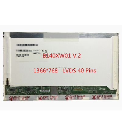 B140XW01 V2 LCD ল্যাপটপ স্ক্রীন প্যানেল 262K 45% NTSC ডিসপ্লে কালার
