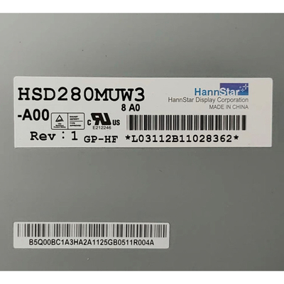 27.5 ইঞ্চি এলসিডি মনিটর স্ক্রিন HSD280MUW3-A00 RGB 1920×1200 WUXGA 82PPI