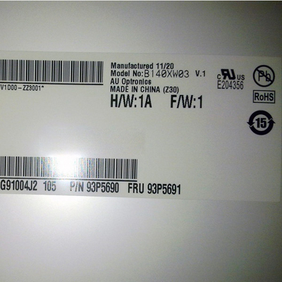 B140XW03 V1 14.0 ইঞ্চি 1366*768 TFT-LCD স্ক্রিন LCD ডিসপ্লে