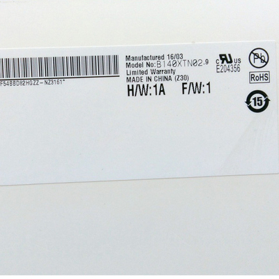 B140XTN02.9 14.0 ইঞ্চি 1366*768 ল্যাপটপের জন্য টিএফটি-এলসিডি স্ক্রিন