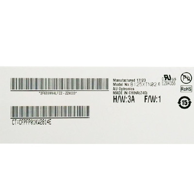 B125XTN02.0 12.5 ইঞ্চি 1366*768 এলসিডি প্যানেল এলসিডি স্ক্রিন