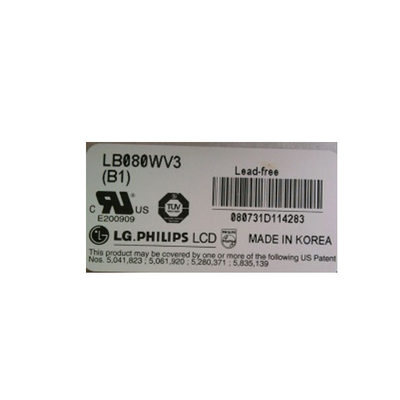LB080WV3-B1 8.0 ইঞ্চি এলসিডি স্ক্রিন মডিউল 800 * 480 এলসিডি ডিসপ্লে প্যানেল
