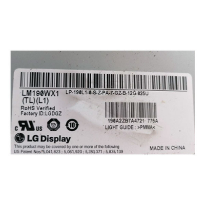 LM190WX1-TLL1 19.0 ইঞ্চি এলসিডি প্যানেল 1440*900 টিএফটি এলসিডি মডিউল
