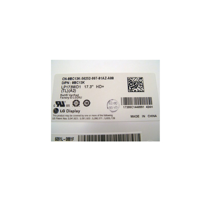 LP173WD1-TLA2 1600*900 106PPI এলসিডি মডিউল 17.3 ইঞ্চি এলসিডি প্যানেল
