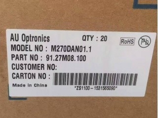 M270DAN01.1 সেল 2560*1440 এলসিডি স্ক্রিন ডিসপ্লে 27.0 ইঞ্চি এলসিডি প্যানেল