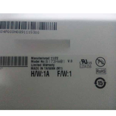 300 Cd/M² ল্যাপটপ LED মনিটর 17.3'' B173HW01 V0 ল্যাপটপ ডিসপ্লে স্ক্রীন