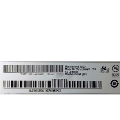 AUO 20&quot; M200RW01 V0 TN, সাধারণত সাদা, ট্রান্সমিসিভ LCD স্ক্রিন ডিসপ্লে