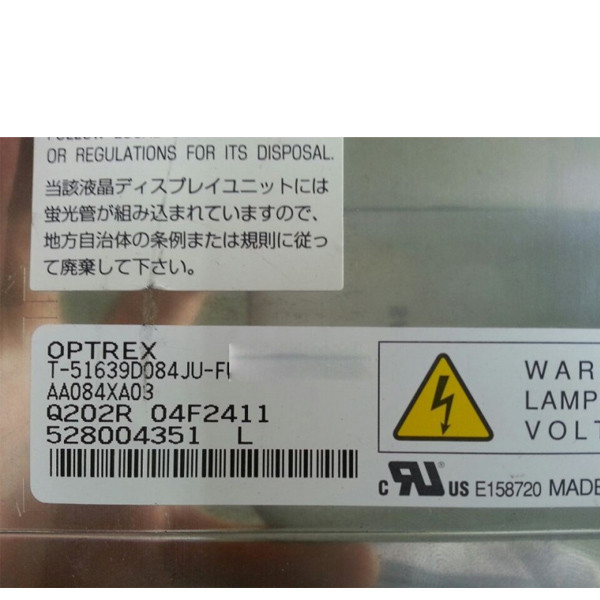 OPTREX-এর জন্য T-51639D084JU-FW-A-AB নতুন অরিজিনাল 8.4 ইঞ্চি LCD ডিসপ্লে