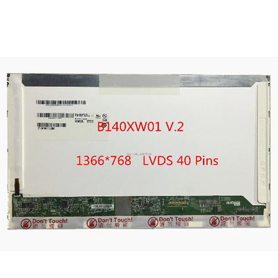ভালো দাম B140XW01 V2 LCD ল্যাপটপ স্ক্রীন প্যানেল 262K 45% NTSC ডিসপ্লে কালার অনলাইন
